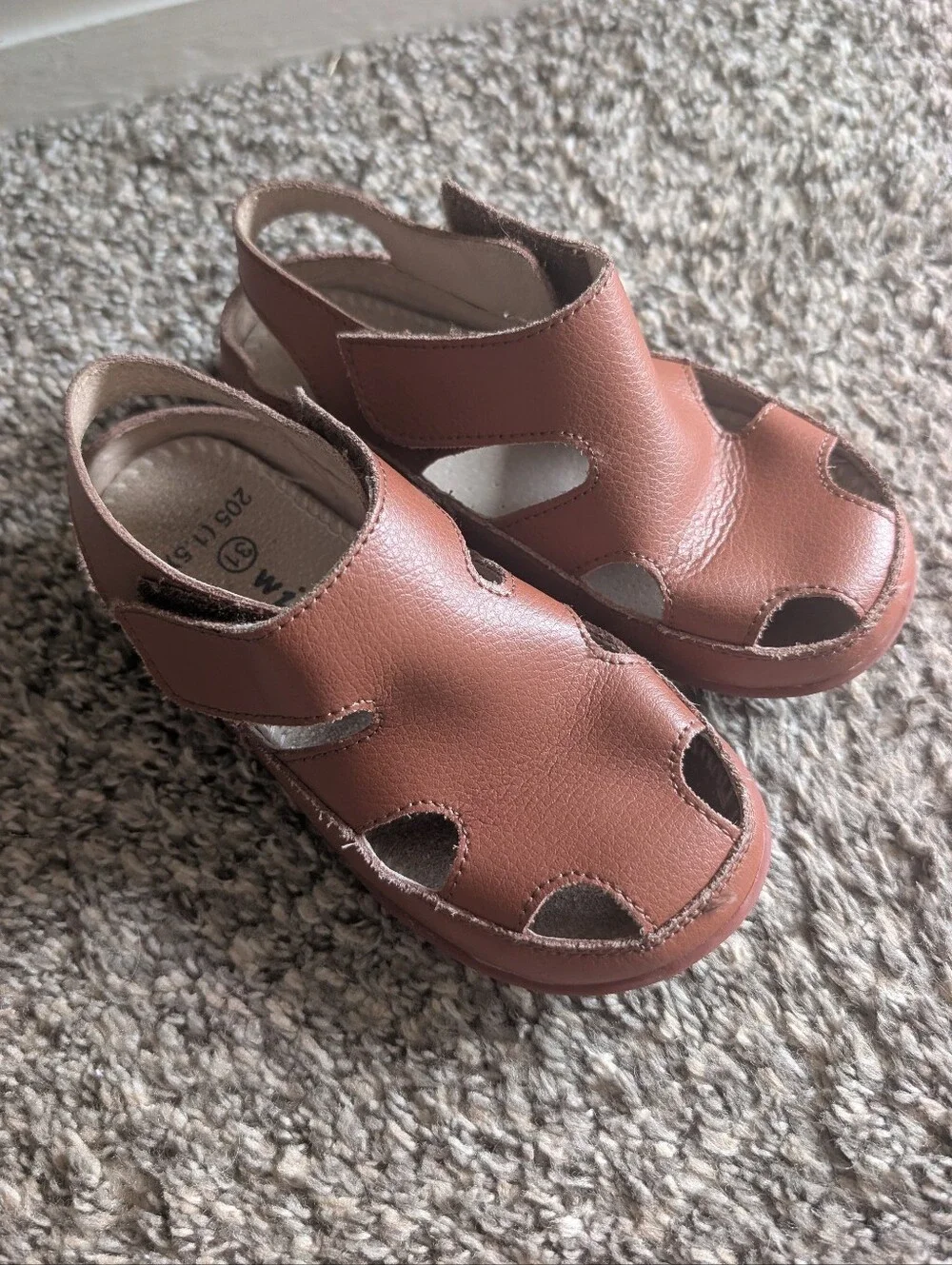 Boys Leather Fisherman Sandals Brown Dress Shoes Size 13